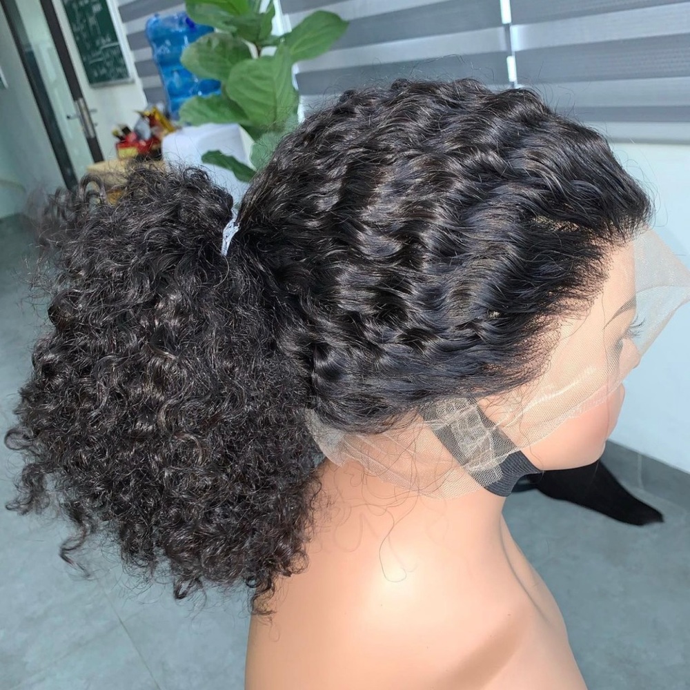 360 Italy curly transparent lace wig